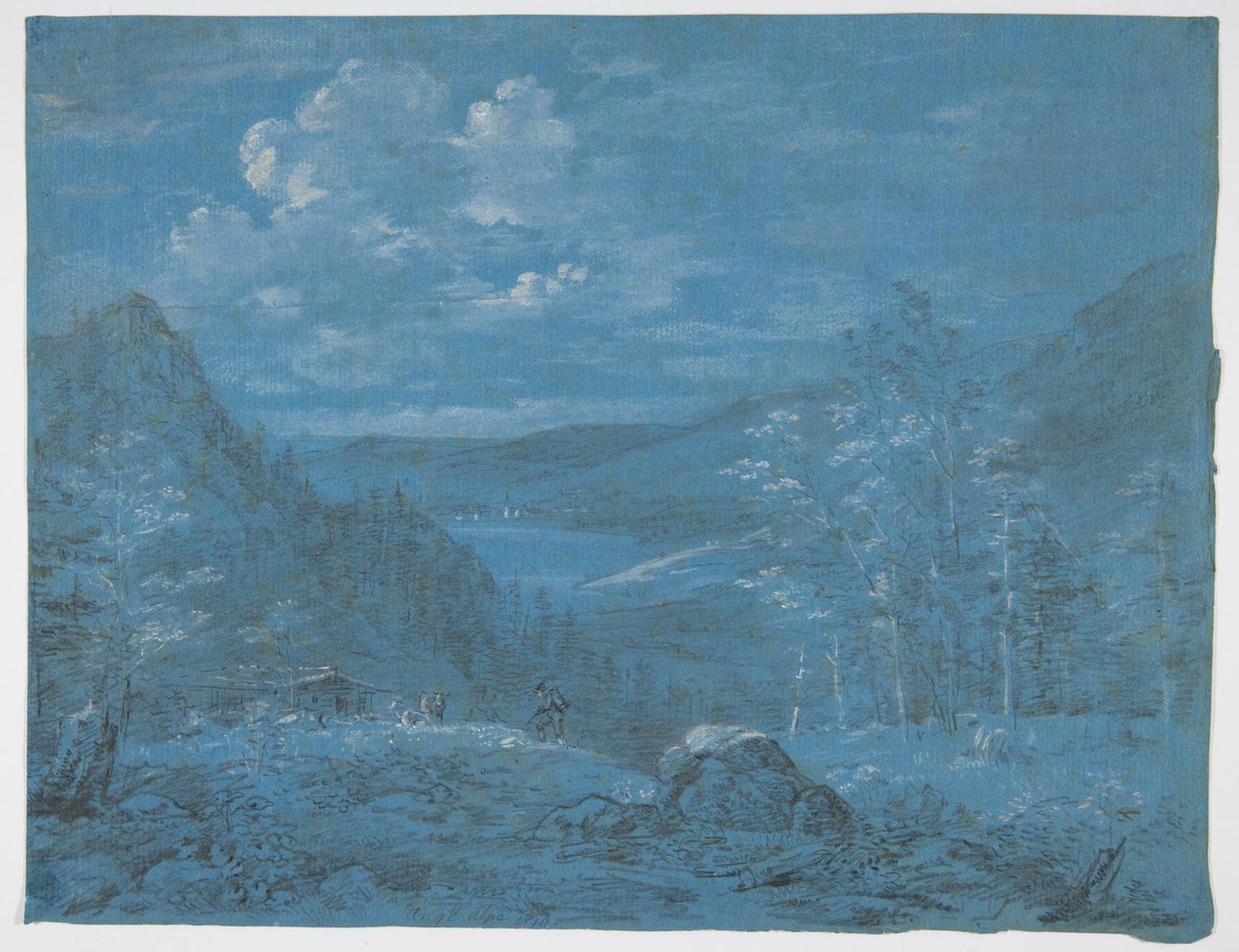 Widok na Ankl-Alpe i jezioro Schliersee autorstwa Johann Georg von Dillis