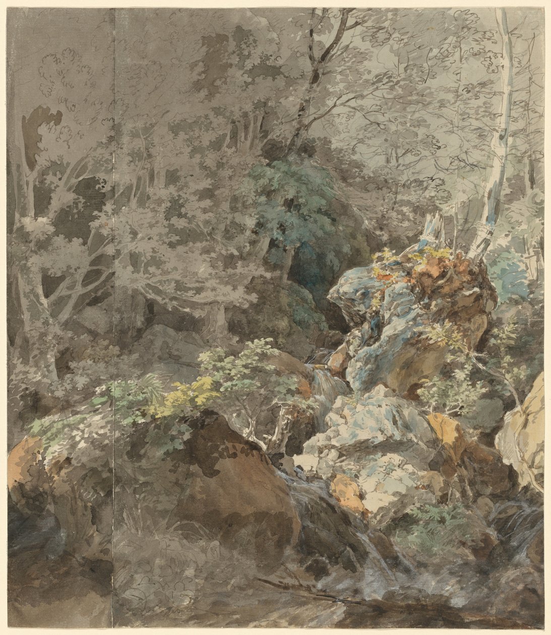 Wodospady w górskim lesie autorstwa Johann Georg von Dillis