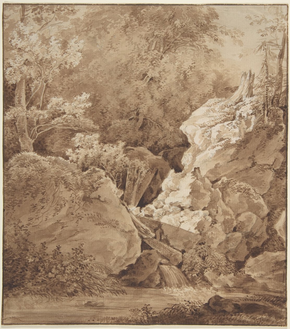 Leśna sceneria z górskim strumieniem autorstwa Johann Georg von Dillis