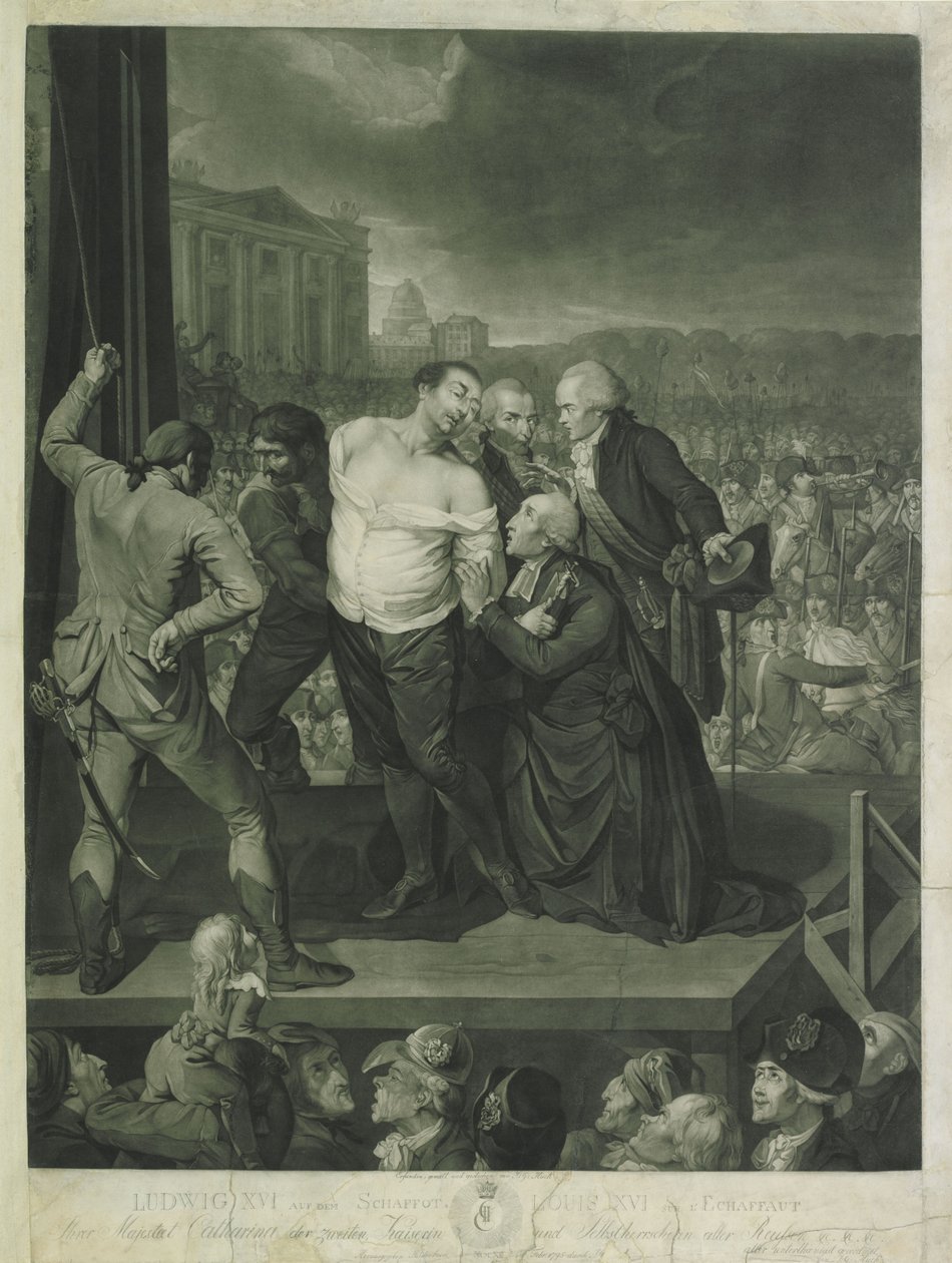 Ludwik XVI na szafocie, 1795. autorstwa Johann Gerhard Huck