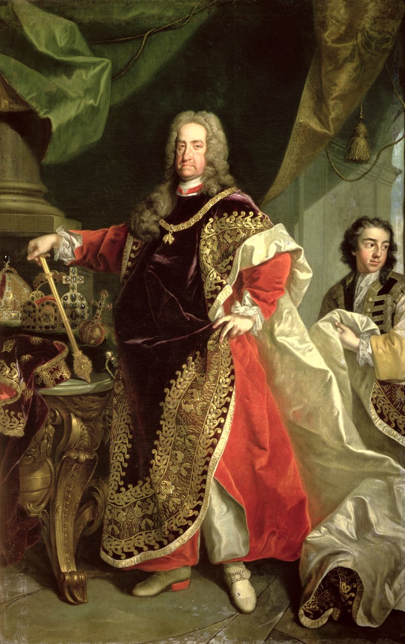 Karol VI (1685-1740), Święty Cesarz Rzymski noszący szaty Zakonu Złotego Runa autorstwa Johann Gottfried Auerbach