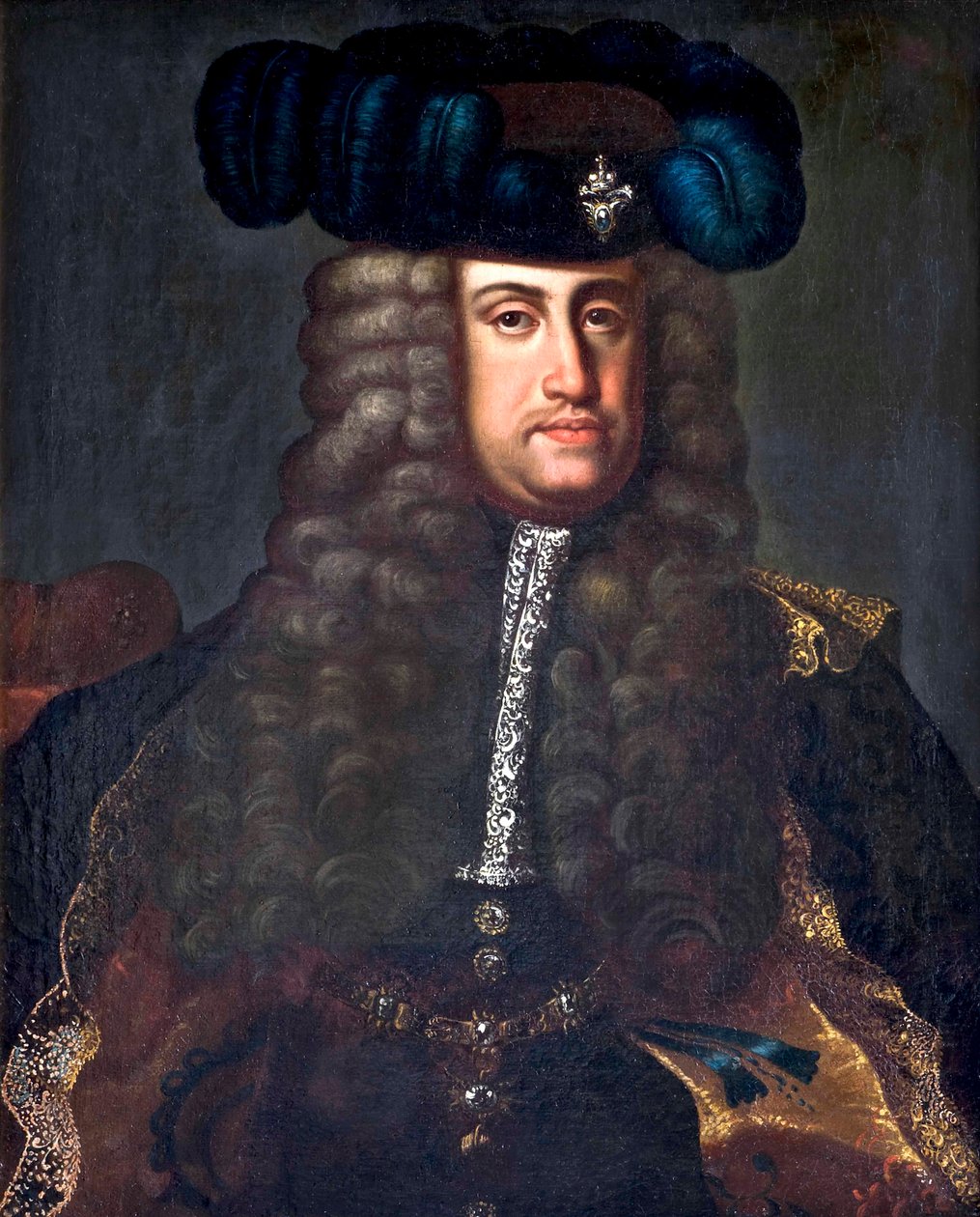 Cesarz rzymski Karol (Karol III Habsburg) - Portret Karola VI (1685-1740), cesarza rzymskiego, autorstwa Auerbacha, Johanna Gottfrieda (1697-1753). olej na płótnie autorstwa Johann Gottfried Auerbach