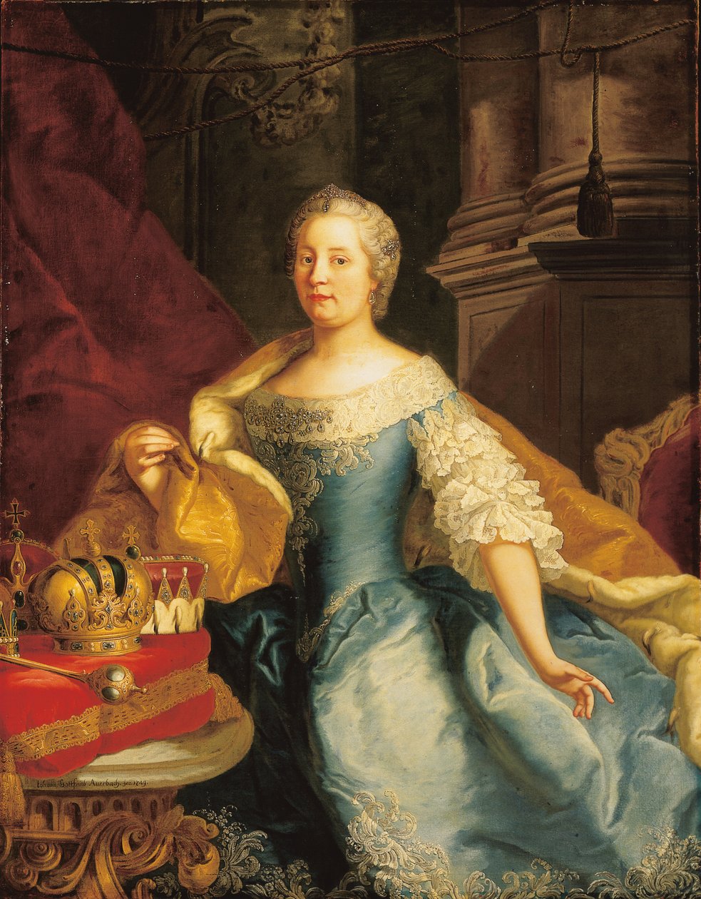 Portret cesarzowej Marii Teresy, 1749 autorstwa Johann Gottfried Auerbach