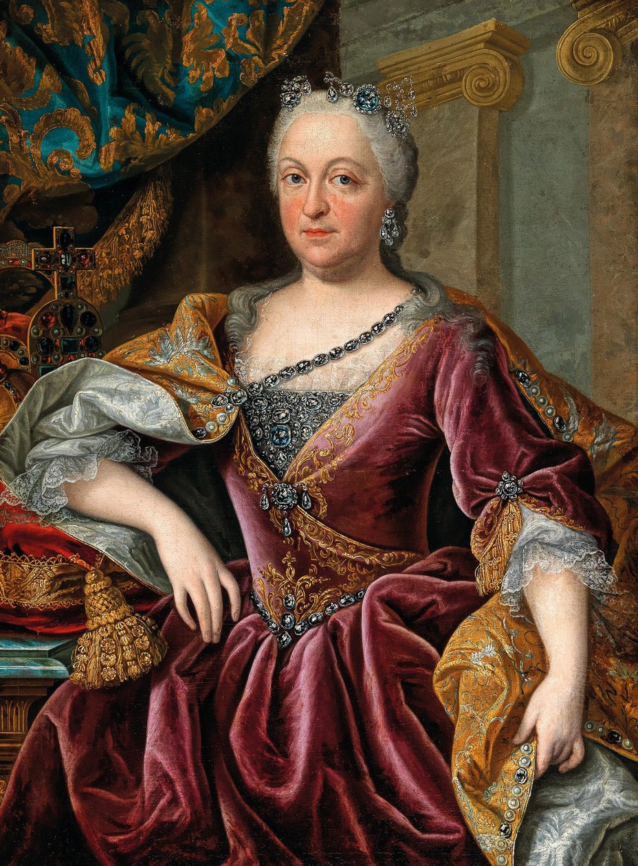 Portret Marii Amalii Austrii 1701-1756, Świętej Cesarzowej Rzymskiej. autorstwa Johann Gottfried Auerbach