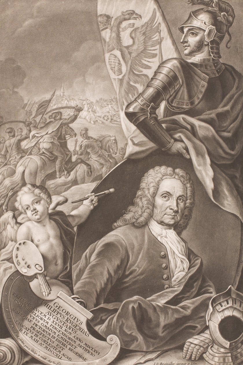 Portret Georga Philippa Rugendasa 1666-1742, c. 1745. autorstwa Johann Gottfried Haid