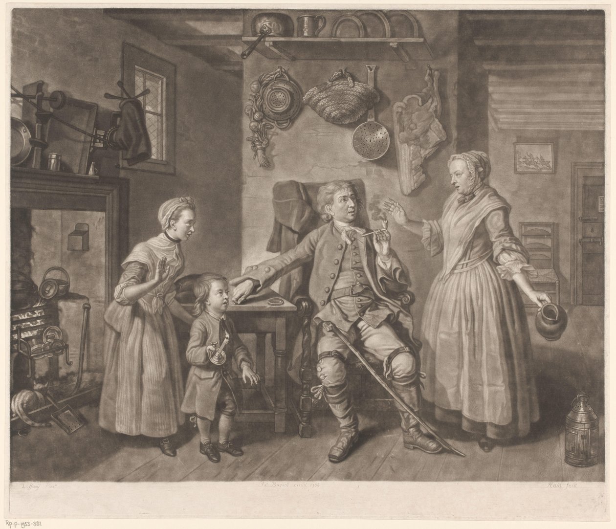 Portret aktora Davida Garricka w roli rolnika wracającego do domu autorstwa Johann Gottfried Haid