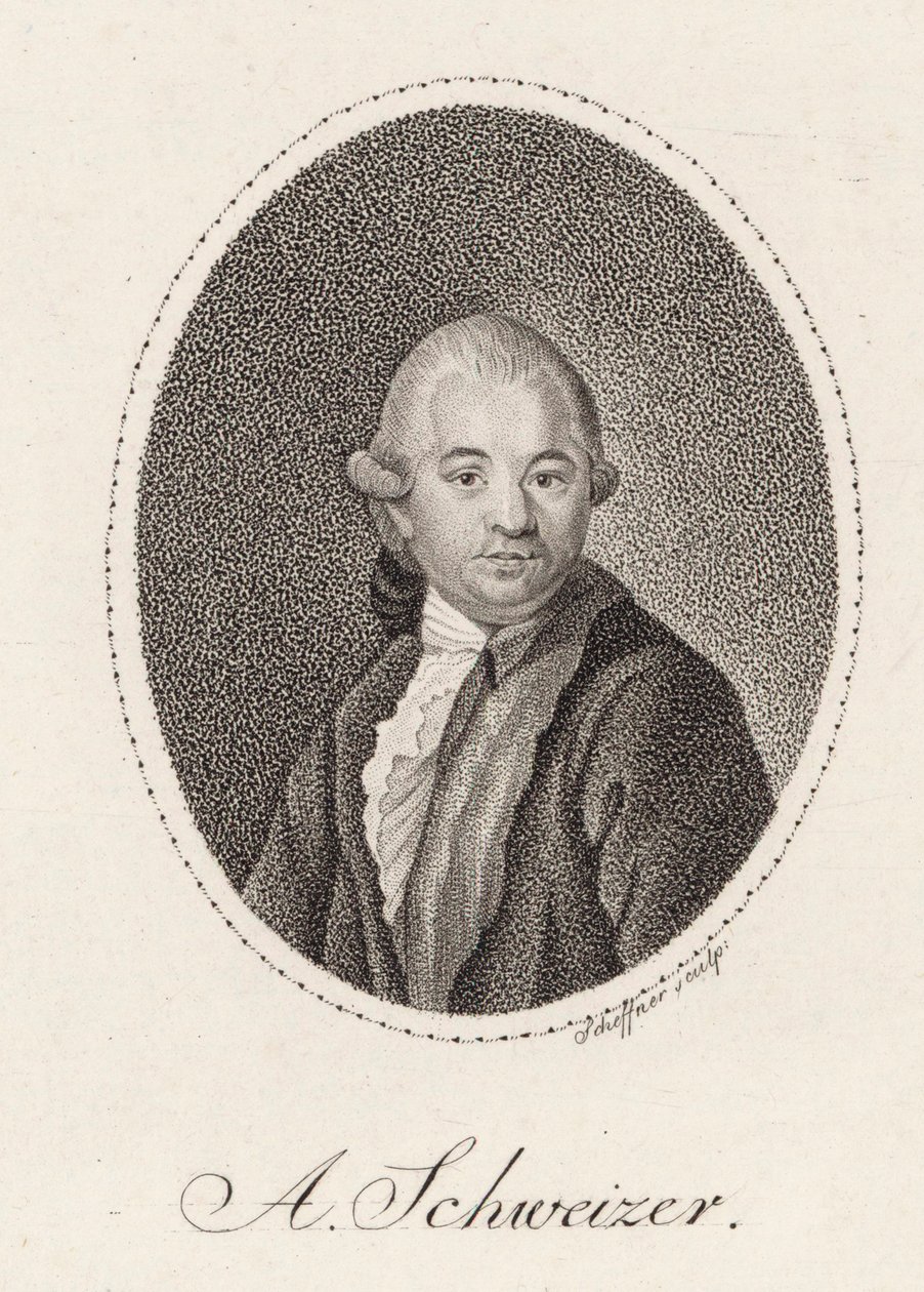 Portret kompozytora Antona Schweitzera 1735-1787 , 1785. autorstwa Johann Gottfried Scheffner