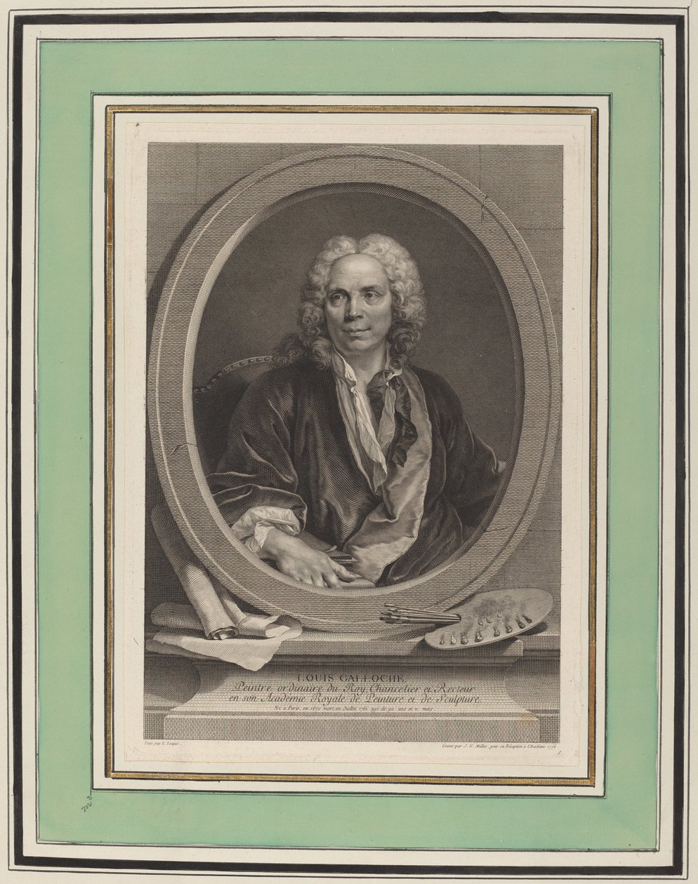 Louis Galloche autorstwa Johann Gotthard Müller, after Louis Tocqué