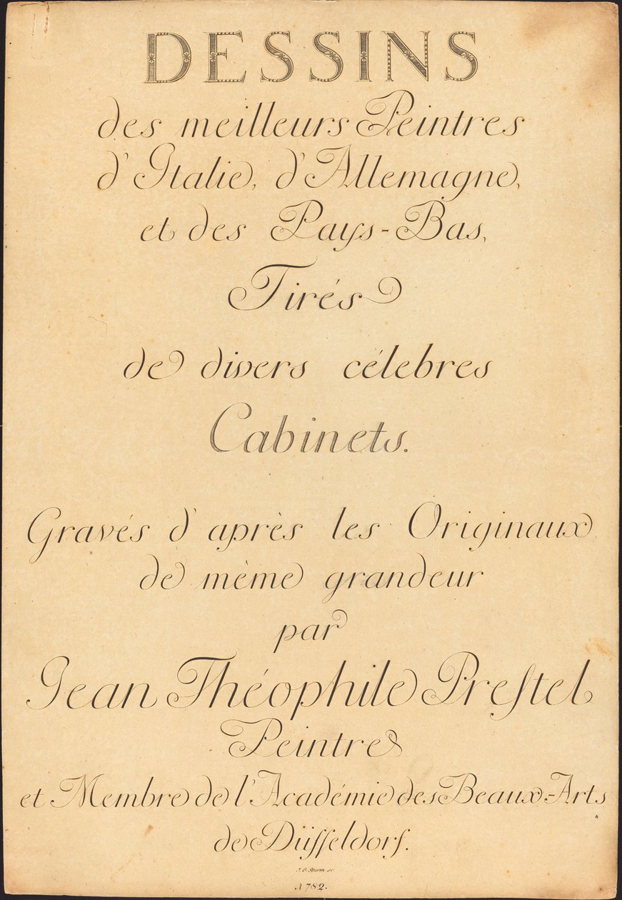 Rysunki najlepszych malarzy Włoch, Niemiec i Holandii, zaczerpnięte z różnych słynnych gabinetów autorstwa Johann Gottlieb Prestel, Maria Catharina Prestel, and Regina Schönecker