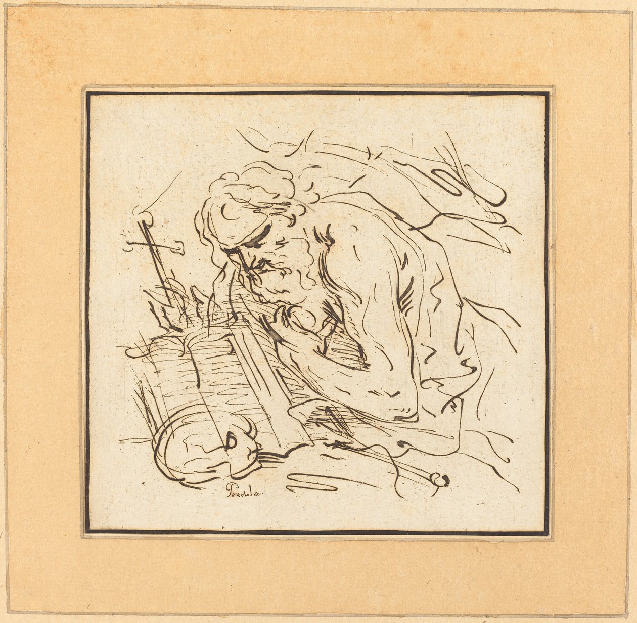 Święty Hieronim autorstwa Johann Gottlieb Prestel after Domenichino