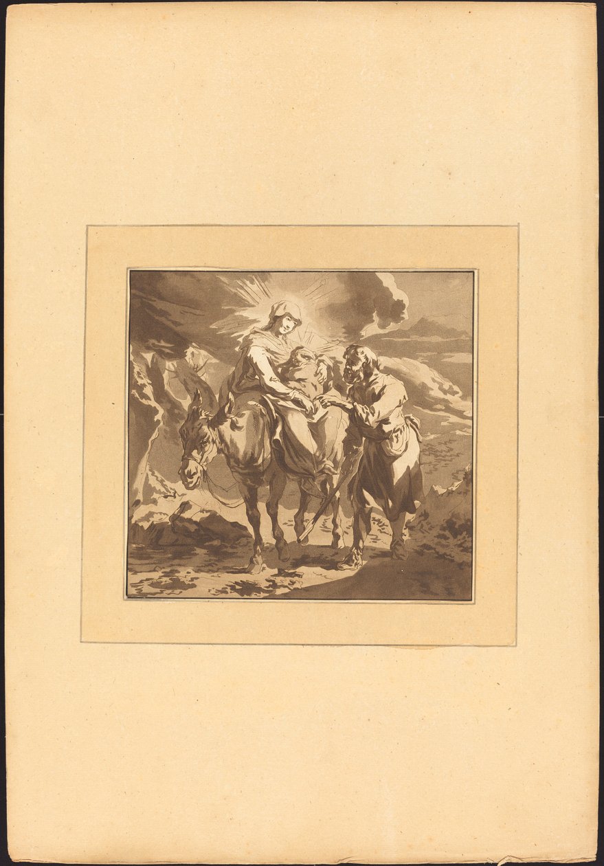 Ucieczka do Egiptu autorstwa Johann Gottlieb Prestel after Nicolaes Pietersz Berchem