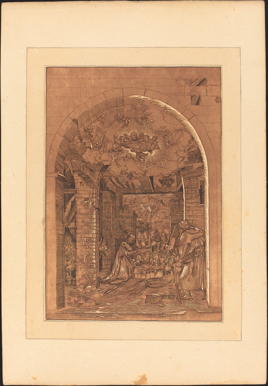 Adoracja pasterzy autorstwa Johann Gottlieb Prestel after a 16th Century German Artist
