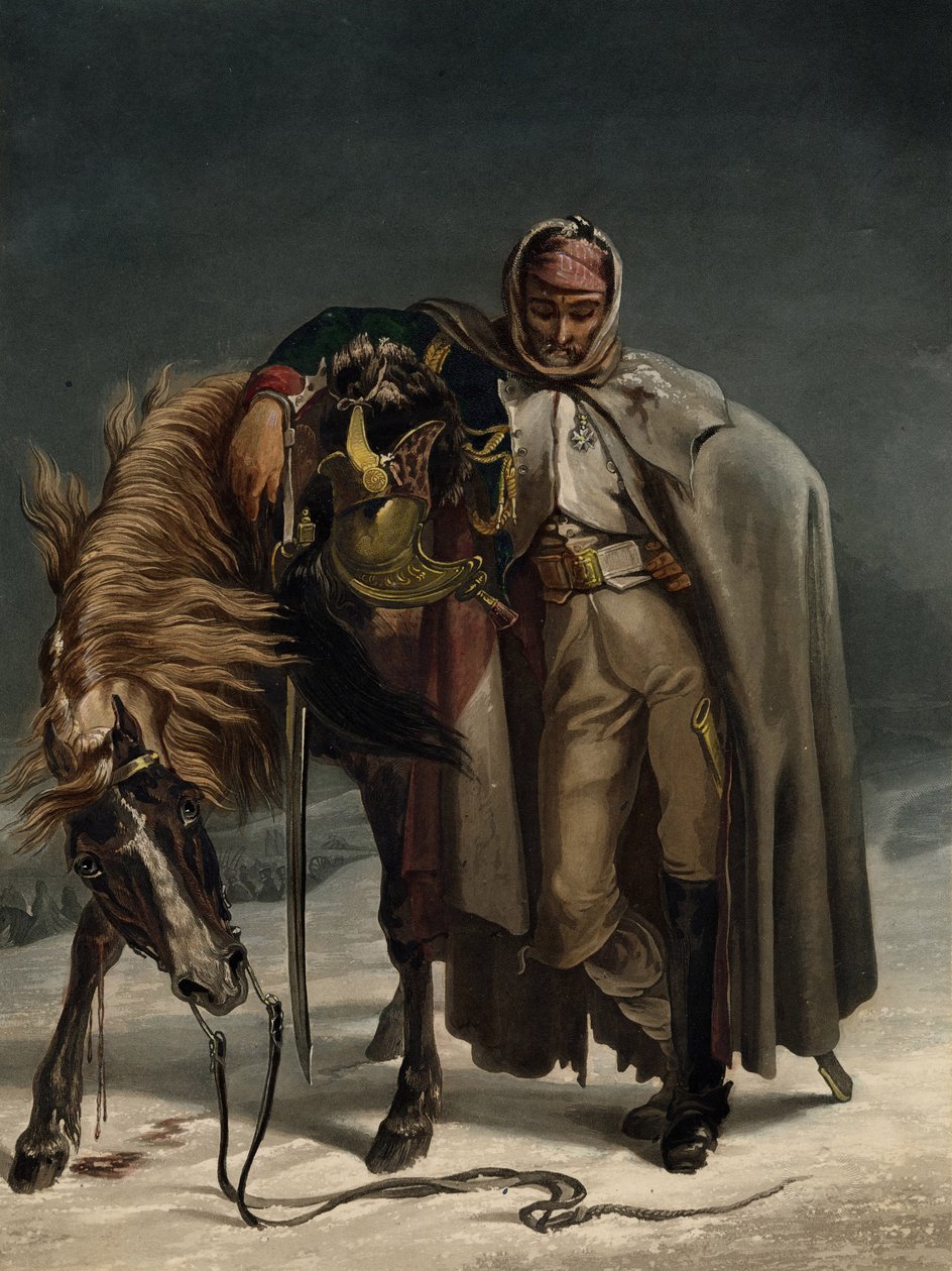 Dragon gwardii szwajcarskiej w kampanii rosyjskiej, ok. 1812 autorstwa Johann Heinrich Bleuler
