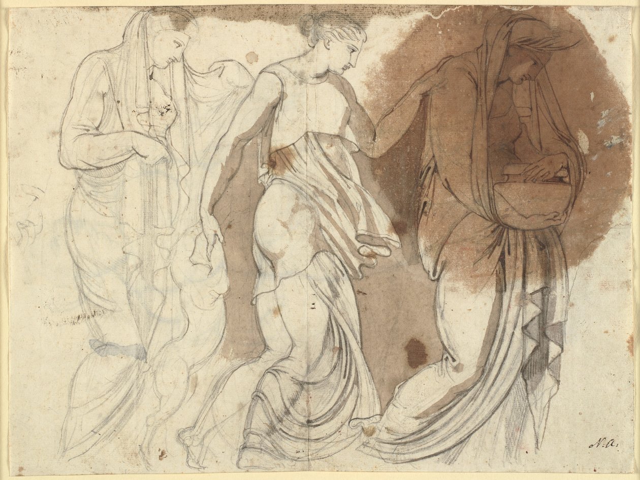 Trzy kobiece postacie ułożone w relief. Trzy Hory? (BS) autorstwa Johann Heinrich Füssli