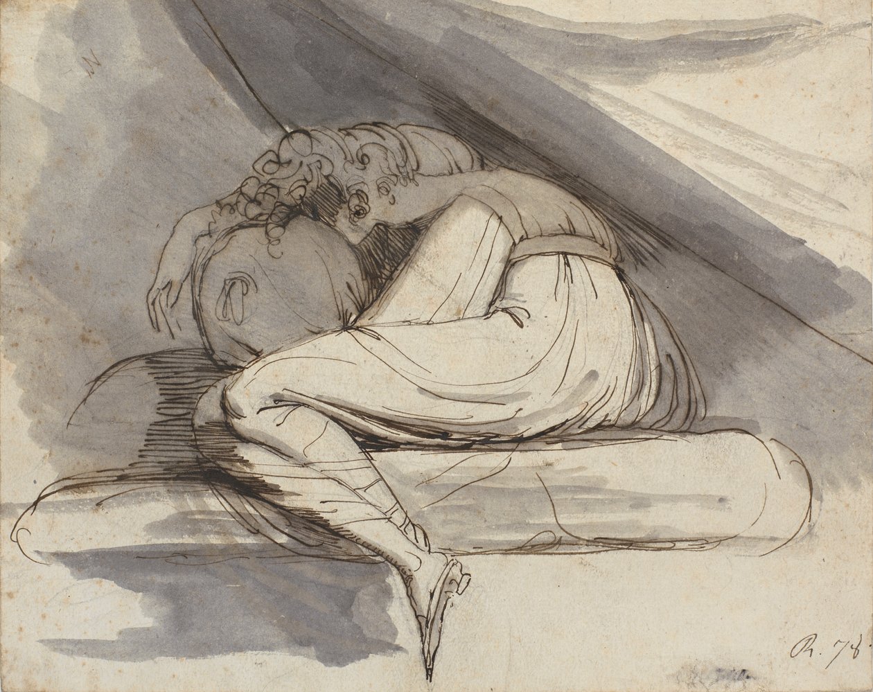 Kobieta siedząca zwinięta w kłębek autorstwa Johann Heinrich Füssli