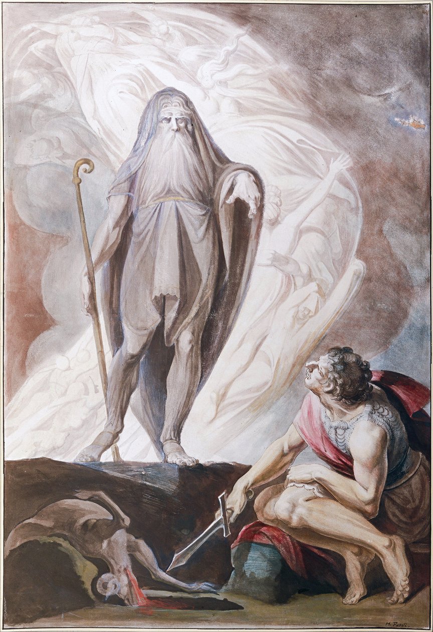 Teiresias przepowiada fotorę Odyseusza autorstwa Johann Heinrich Füssli