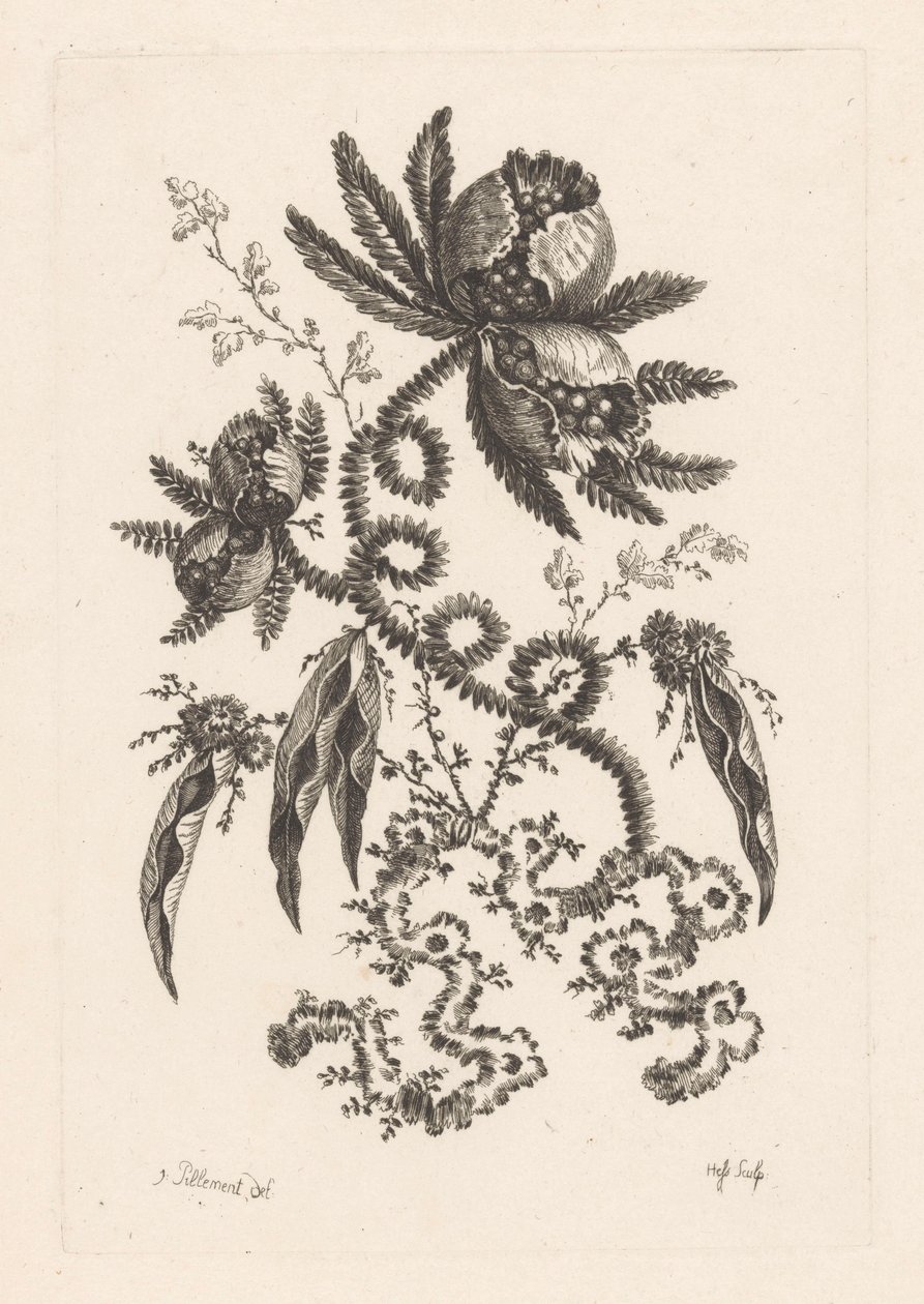 Kwiaty z jagodami Fleures Barok (tytuł serii) autorstwa Johann Heinrich  Hess