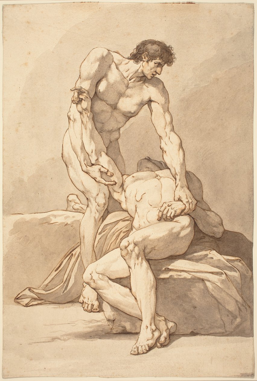 Dwóch nagich mężczyzn autorstwa Johann Heinrich Lips