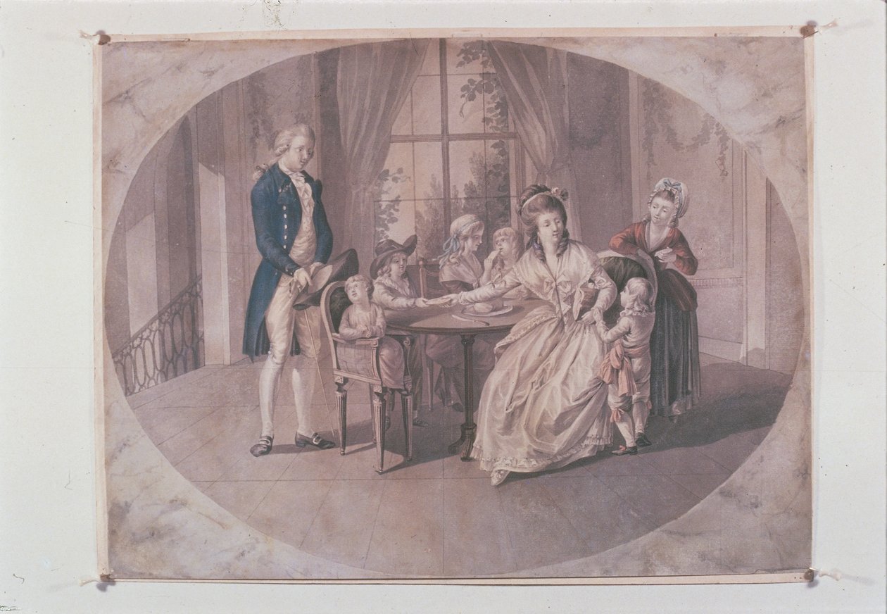 Ilustracja z „Sorrows of Young Werther” Goethego (kolor lito) autorstwa Johann Heinrich Ramberg