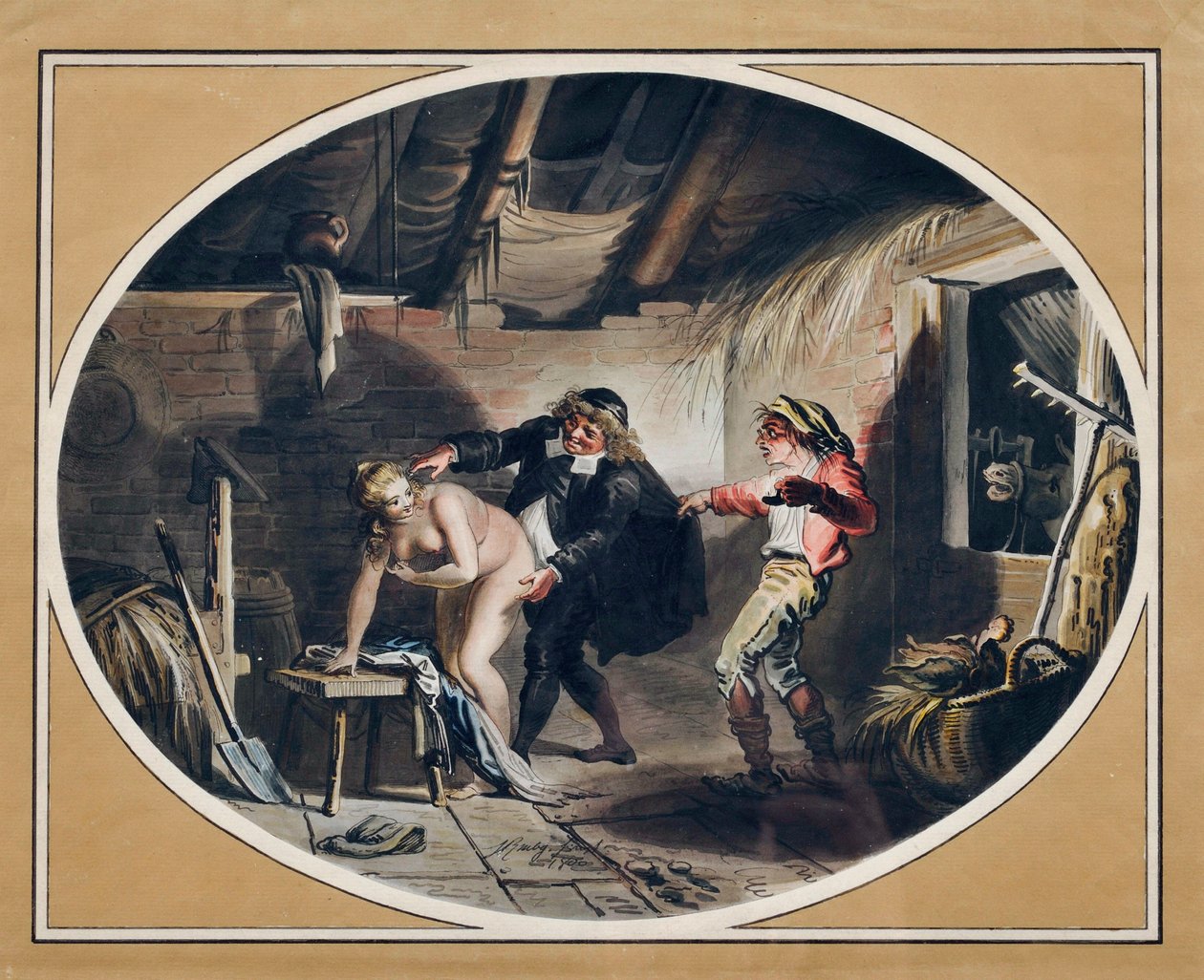 Klacz Compere Pierre. (grawerunek i akwarela autorstwa Johann Heinrich Ramberg