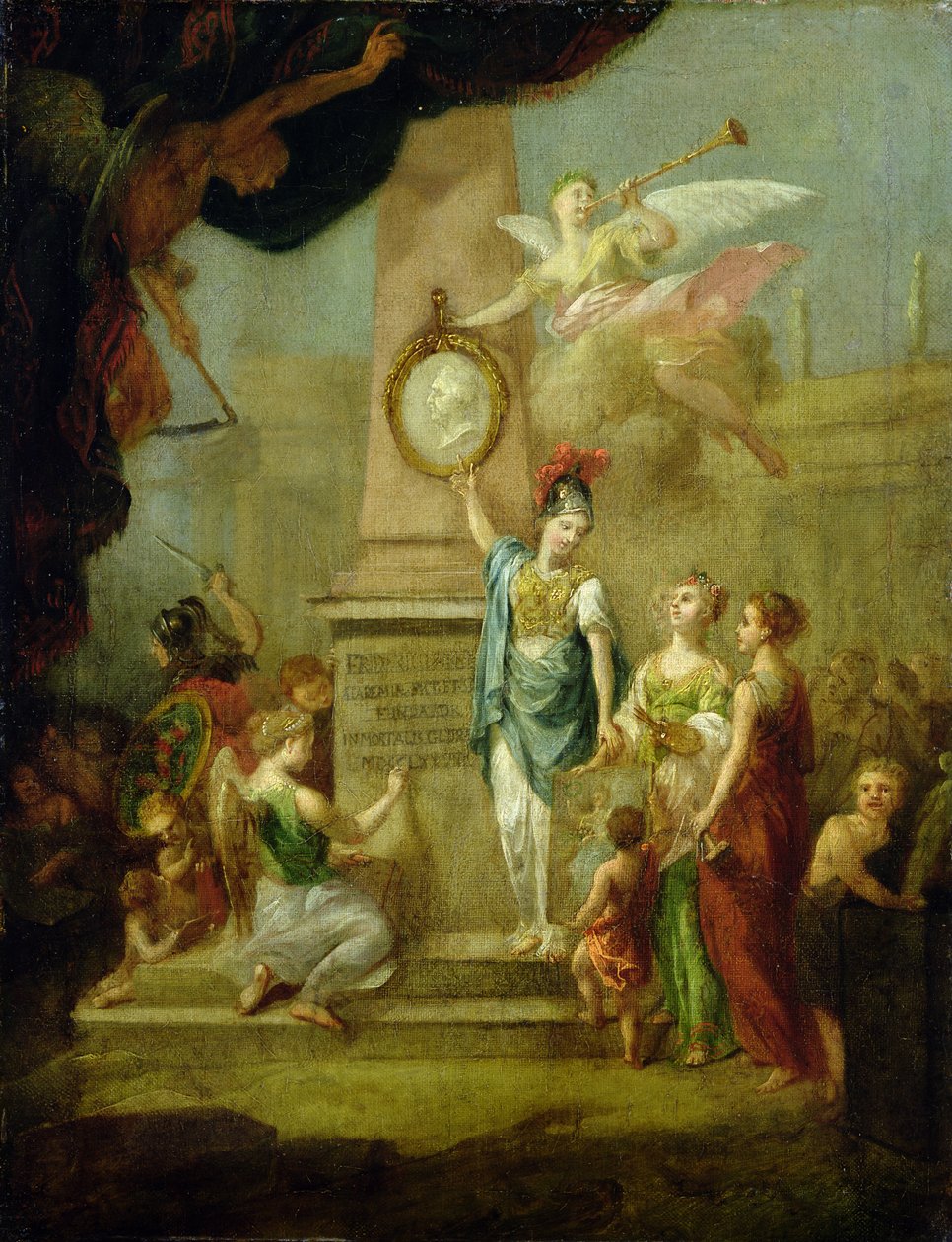 Alegoria przedstawiająca fundament Akademii Sztuki w Kassel, ok. 1778 autorstwa Johann Heinrich Tischbein