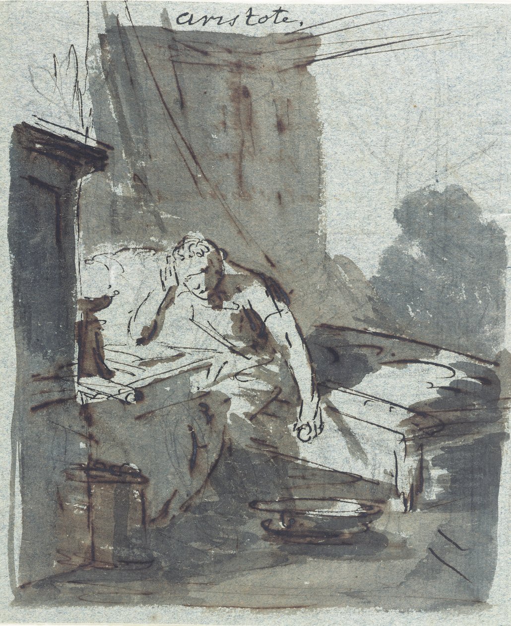 Arystoteles (grafit, tusz i wash na papierze) autorstwa Johann Heinrich Tischbein