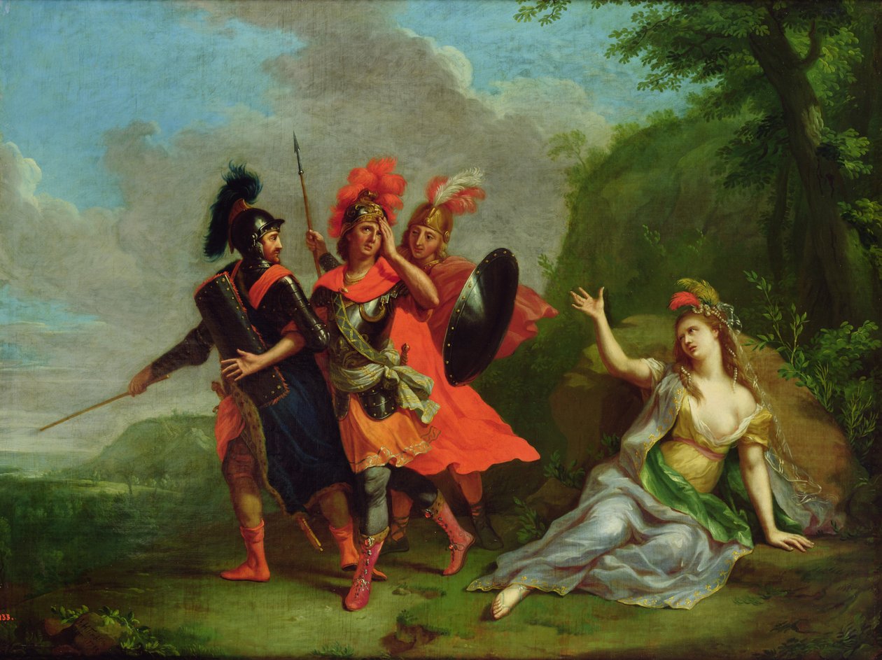 Carlo i Ubaldo Porywają Rinaldo z ramion Armida, 1783 autorstwa Johann Heinrich Tischbein