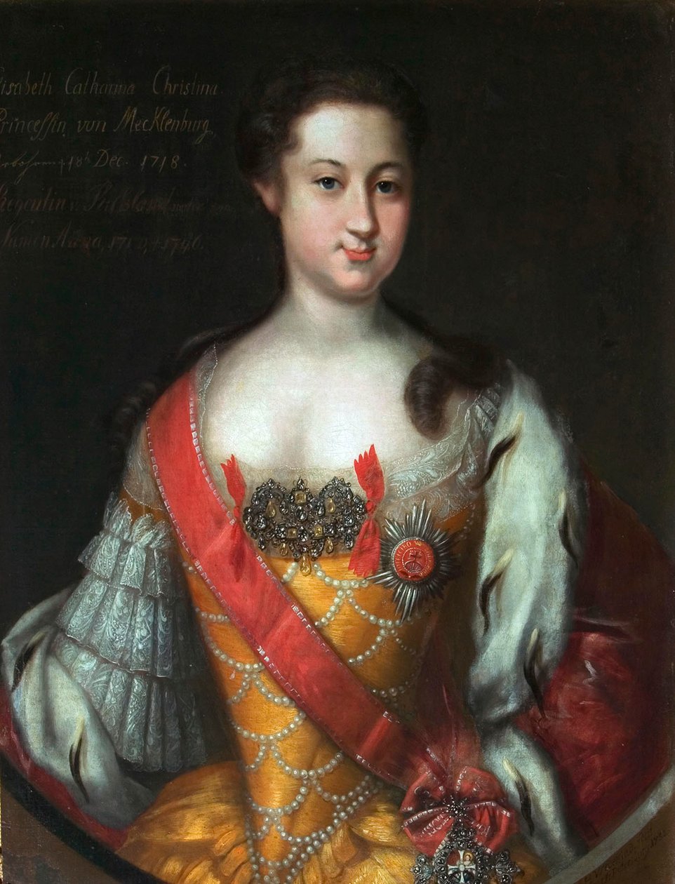 Anna Leopoldovna, wielka księżna i regentka Rosji”, 1718-1746, 1732. autorstwa Johann Heinrich Wedekind