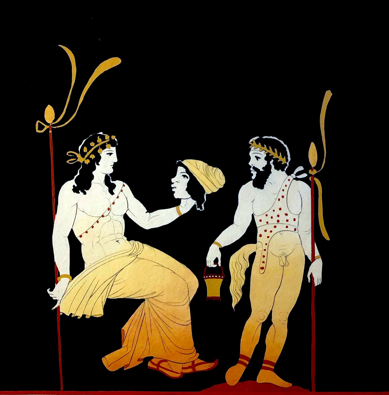 Dionizos trzymający maskę ok. 1796 r. (Ryba miedziana) autorstwa Johann Heinrich Wilhelm Tischbein