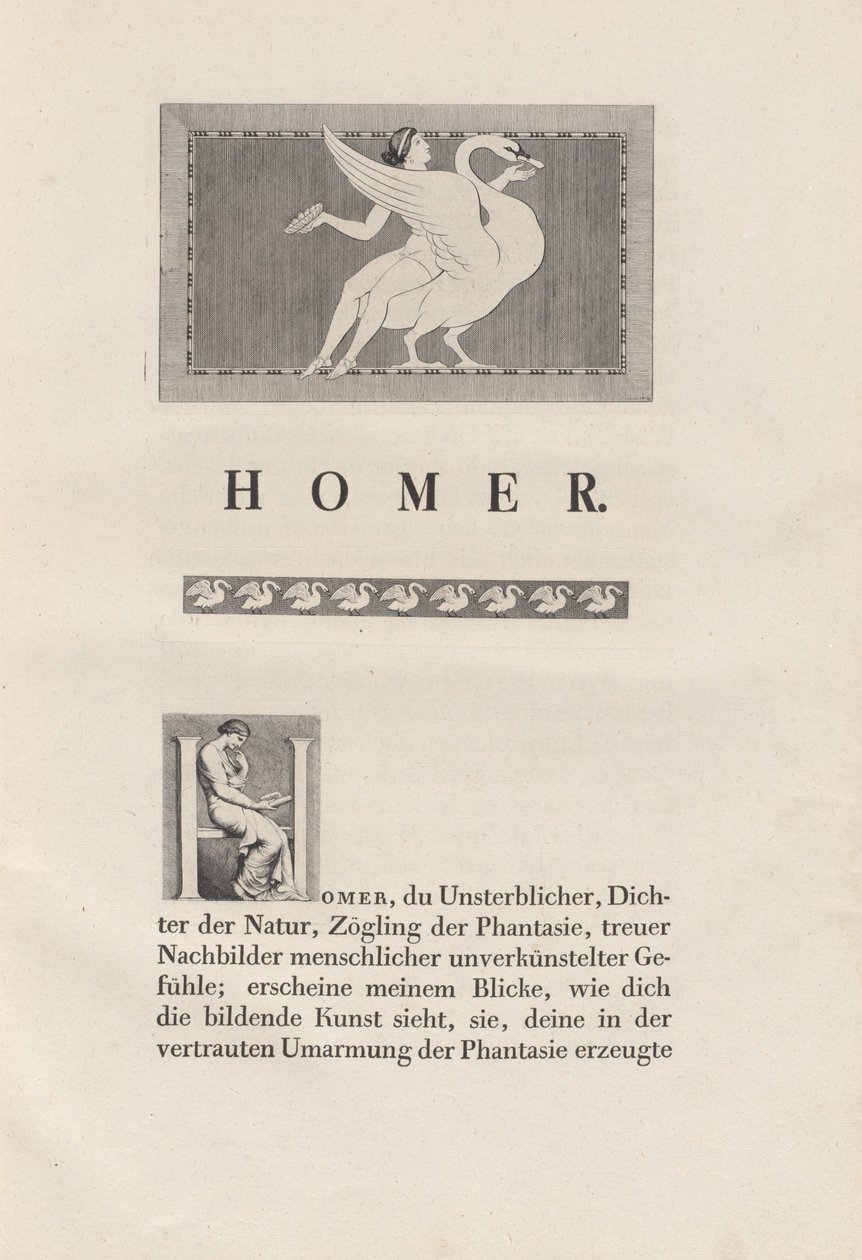 Homer zaczerpnięty ze starożytności autorstwa Johann Heinrich Wilhelm Tischbein for authors Homer and Christian Gottlob Heyne
