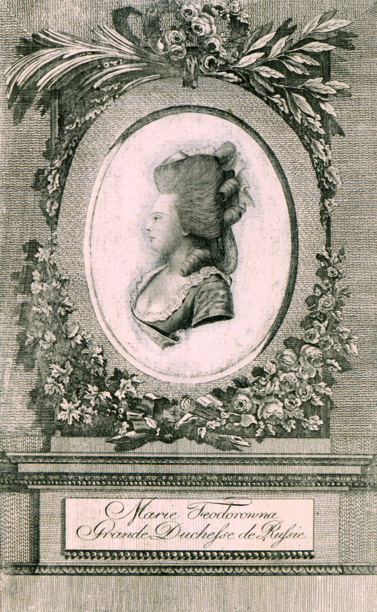 Portret wielkiej księżnej Marii Fiodorownej Zofii Doroty Wirtembergii 1759-1828, 1781 autorstwa Johann Hieronymus Loeschenkohl