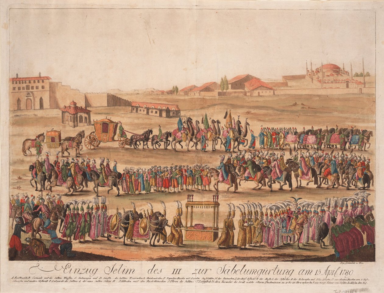 Wjazd sułtana Selima III do przepasania szabli w dniu 13 kwietnia 1789 r. 1789 autorstwa Johann Hieronymus Loeschenkohl