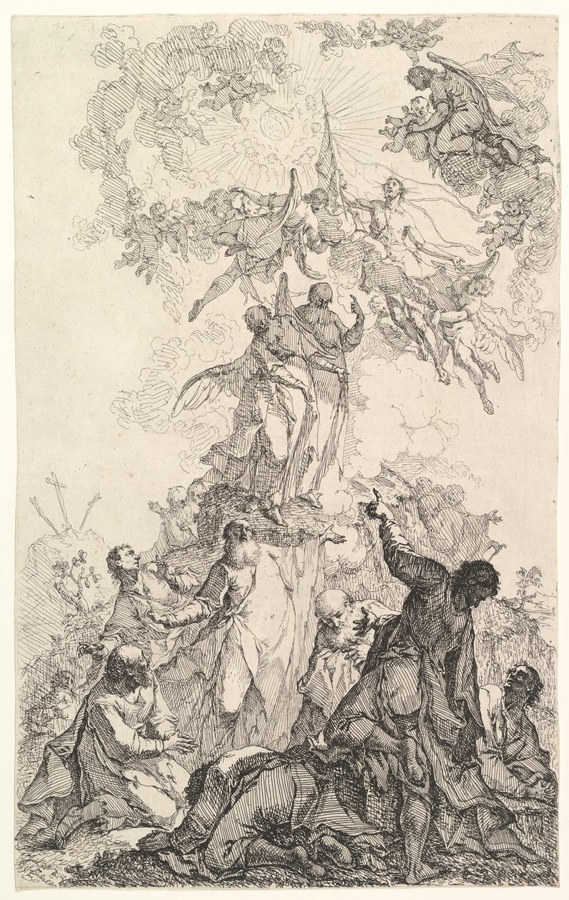 Wniebowstąpienie Chrystusa, ca. 1750. autorstwa Johann Ignatz Zimbal