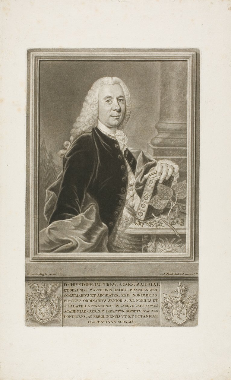 Pan Christopher Jacob Trew, z Select Plants autorstwa Johann Jacob Haid