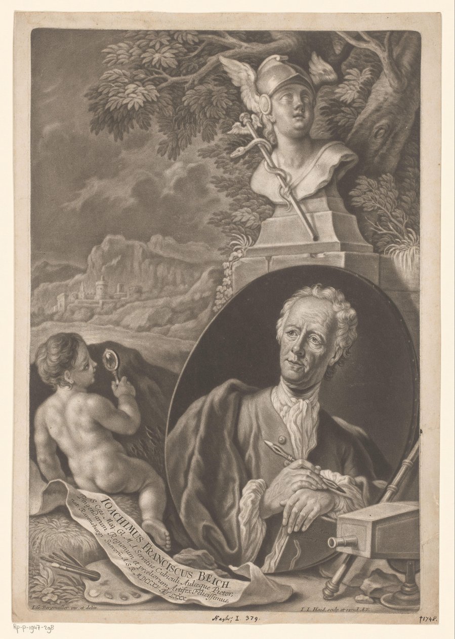 Portret Joachima Franza Beicha w wieku 80 autorstwa Johann Jacob Haid