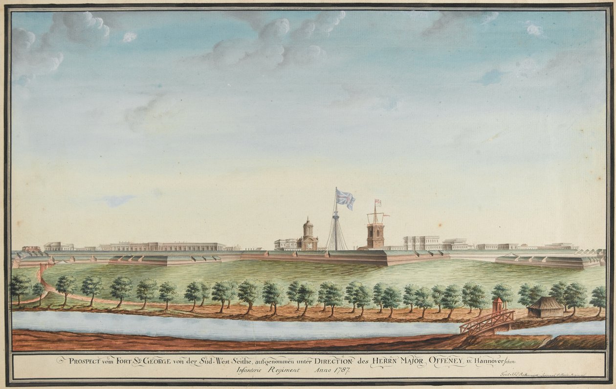 Prospect vom Fort St George autorstwa Johann Jacob Ludewig Rothmeyer