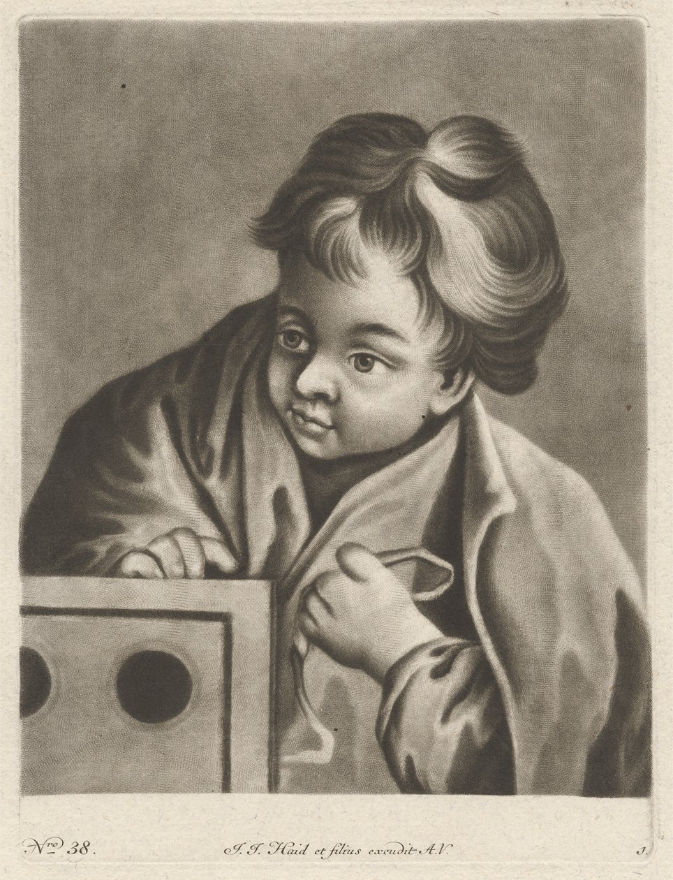 Chłopiec z pudełkiem autorstwa Johann Jacobus Haid