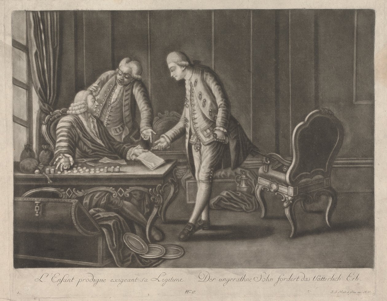 Syn marnotrawny domagający się legitymacji autorstwa Johann Jacobus Haid