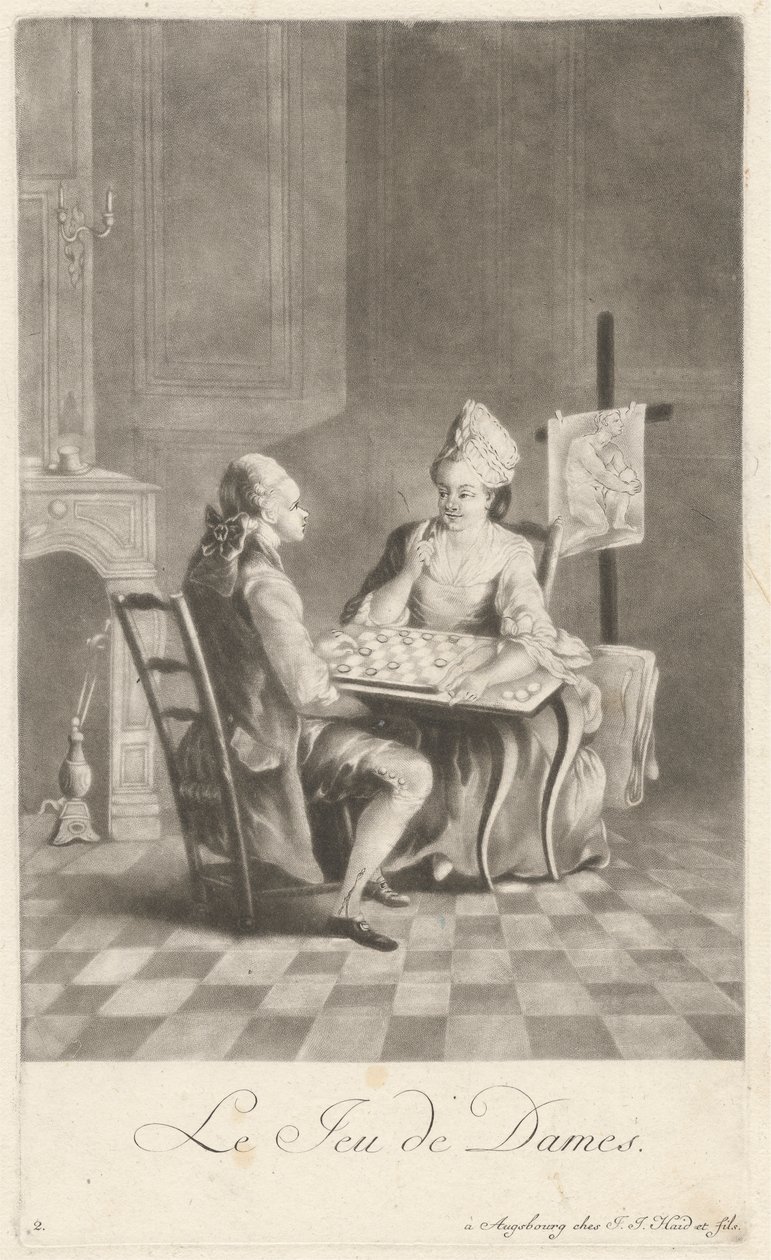Gra w warcaby autorstwa Johann Jacobus Haid