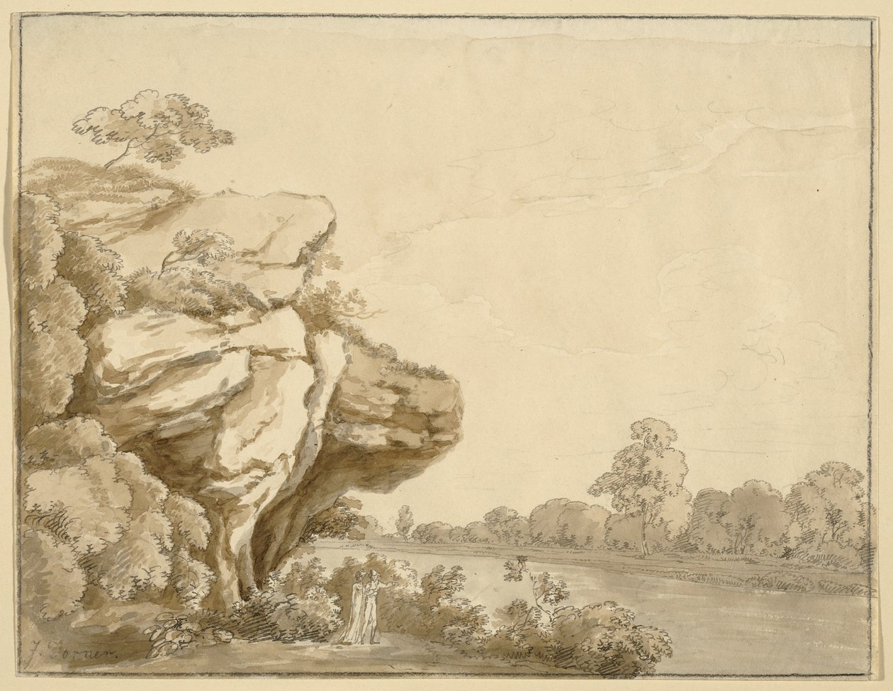 Pan i pani w krajobrazie autorstwa Johann Jakob Dorner der Jüngere