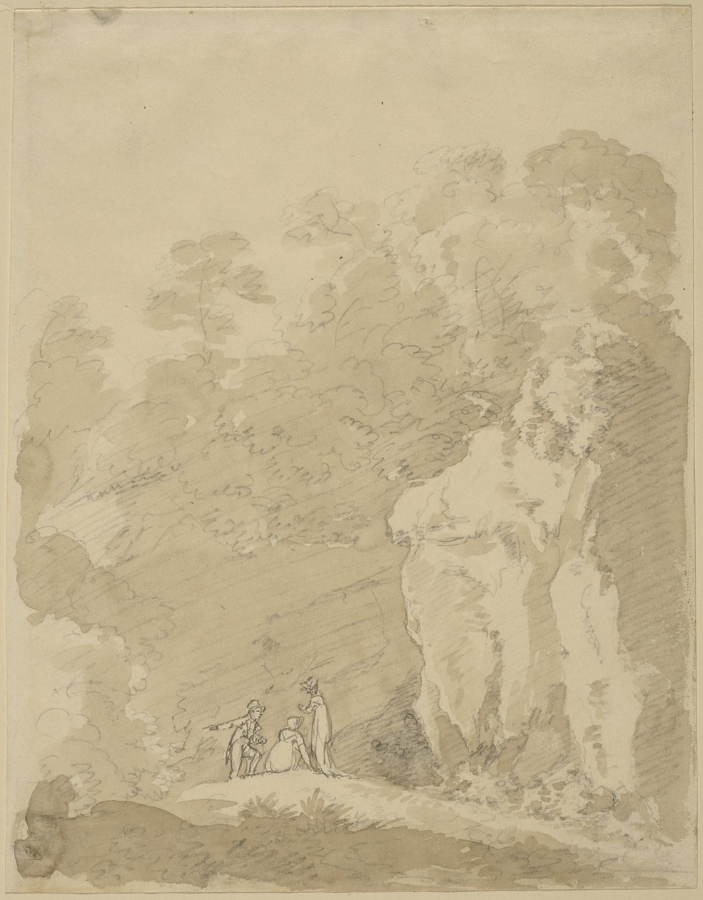 pan i dwie panie autorstwa Johann Jakob Dorner der Jüngere