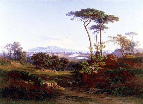 Widok na Rzym (olej na płótnie) autorstwa Johann Jakob Frey
