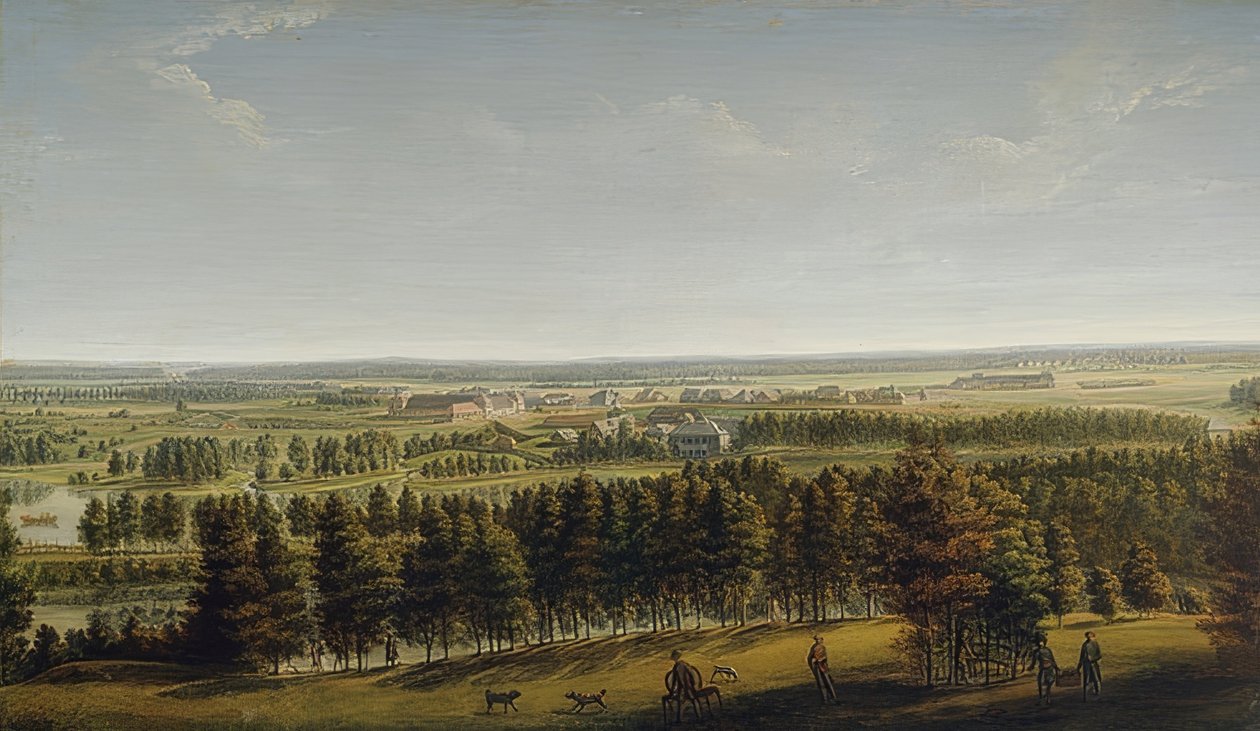 Widok na park zamkowy z Gatczyny. 1790 autorstwa Johann Jakob Mettenleiter