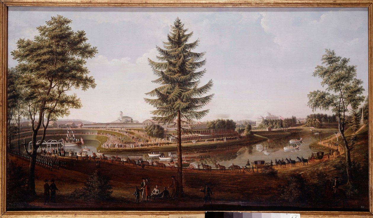 Święto w Pałacu Pawłowskim, letnia rezydencja cara Pawła I Obraz Metterleira (1750-1825) 1790 Muzeum Historyczne, Sankt Petersburg autorstwa Johann Jakob Mettenleiter