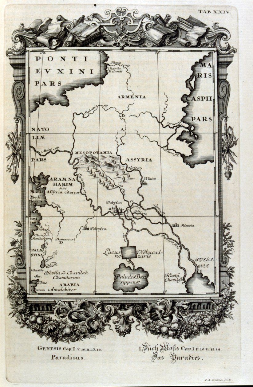 Miedzioryt z „Physica Sacra” szwajcarskiego uczonego. Johanna Jakoba Scheuchzera autorstwa Johann Jakob Scheuchzer