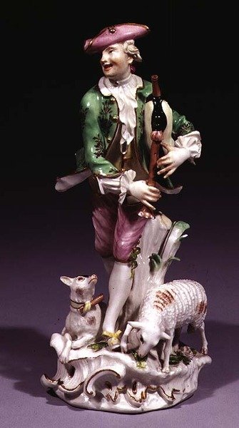Pasterz miśnieński z dudami (porcelana) autorstwa Johann Joachim Kaendler