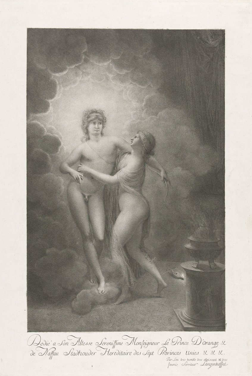 Alegoria małżeństwa Wilhelma V i Wilhelminy Prus, 1767 autorstwa Johann Joseph Friedrich Langenhöffel