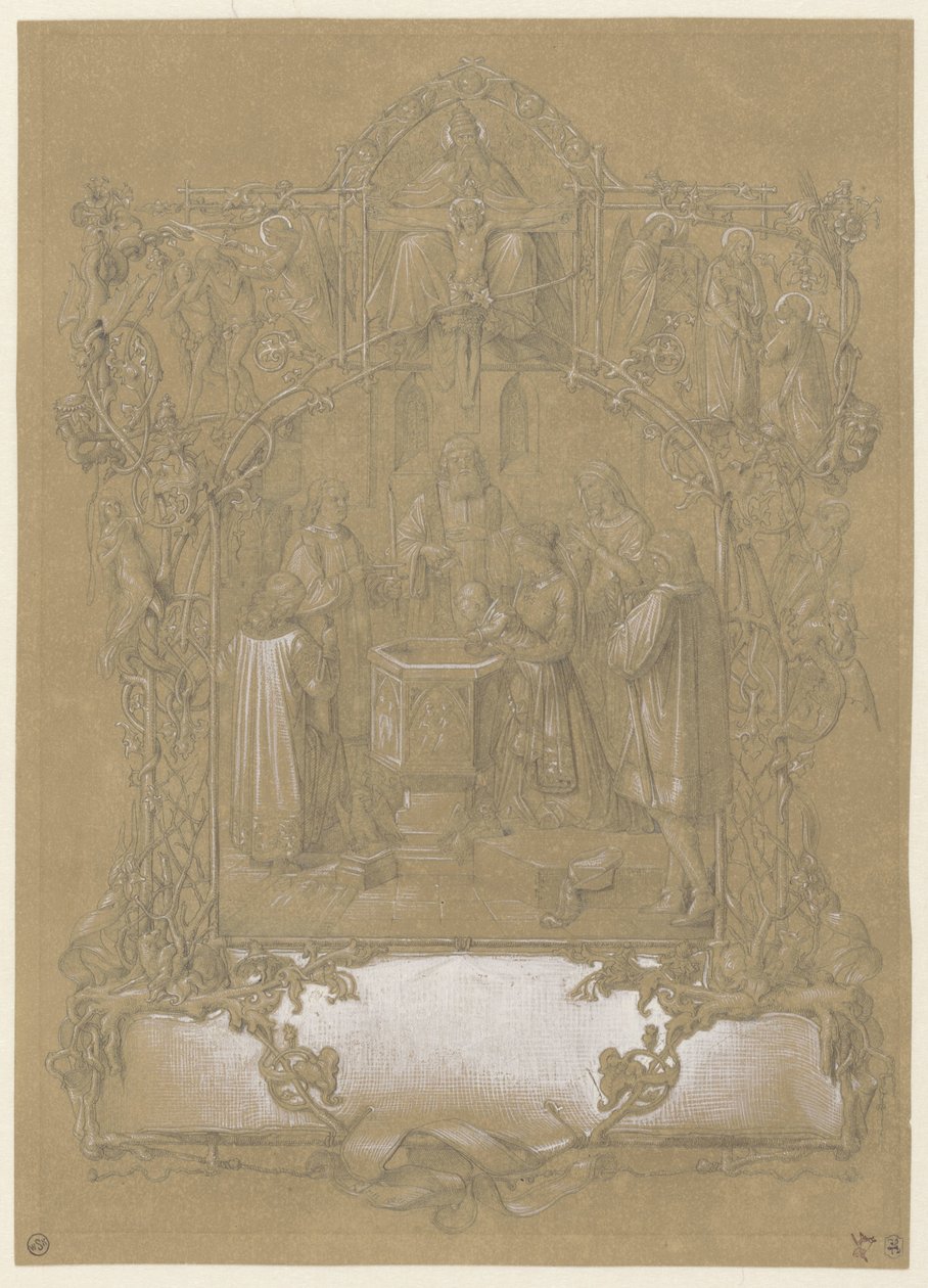 Projekt kartki do chrztu autorstwa Johann Klein (attributed to)