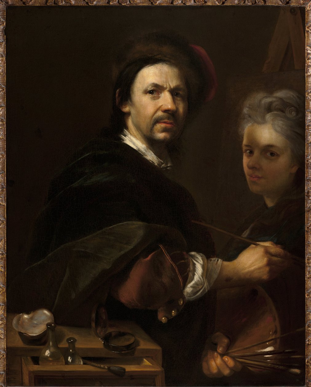 Autoportret z żoną - Autoportret z żoną - Jan (Johann) Kupecky (Kupetzky) (1667-1740). olej na płótnie autorstwa Johann Kupetzky