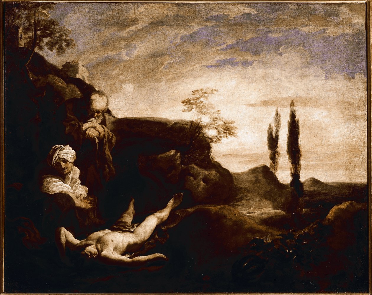 Abel płacze przez rodziców (olej na płótnie, ok. 1630) autorstwa Johann Liss